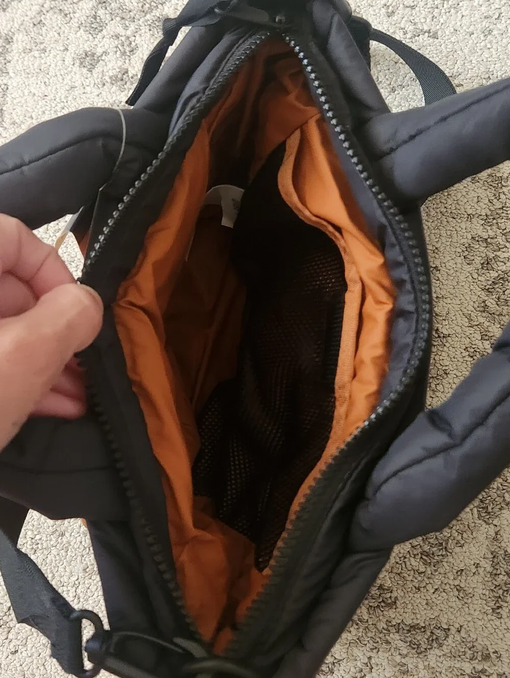 The North Face NUPTSE Brown & Black Puffer Messenger Crossbody